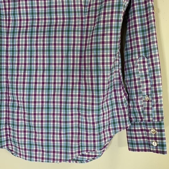 NWT. Peter Millar Small Button Front Roll-tab Long  Sleeve Plaid Shirt. - Picture 11 of 11